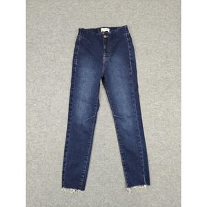 Free People We The Free Jeans Womens 29 Blue High Rise Skinny Raw‎ Hem Denim
